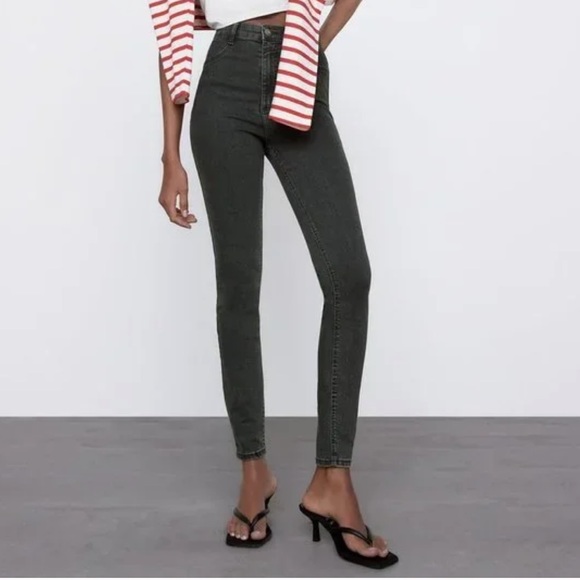 Zara Anthracite Grey Elastic Jeggings - Picture 1 of 10